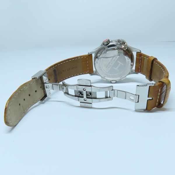 実際に弊社で買取させて頂いたHAMILTON/ハミルトン カーキ ETO クオーツ クロノグラフ 腕時計 H776220【動作未確認】の画像 3枚目