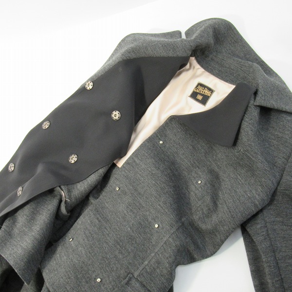 実際に弊社で買取させて頂いたJean Paul GAULTIER FEMME/ジャンポールゴルチエ ファム ウール コート グレー/40の画像 8枚目