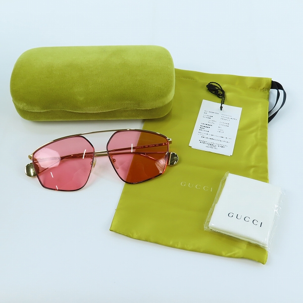 実際に弊社で買取させて頂いたGUCCI/グッチ インターロッキングG サングラス/アイウェア GG0437SA 004の画像 9枚目