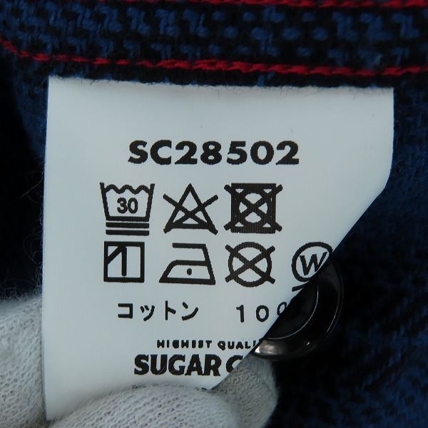 実際に弊社で買取させて頂いた【未使用】 SUGAR CANE/シュガーケーン TWILL CHECK WORK SHIRT/ツイルチェック ワークシャツ/ネルシャツ ネイビー SC28502/Mの画像 3枚目