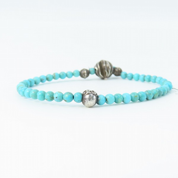 実際に弊社で買取させて頂いたCHROME HEARTS/クロムハーツ 4mmターコイズ ビーズ ブレスレットの画像 2枚目