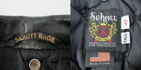 実際に弊社で買取させて頂いたSchott/ショット 613UHT HORSEHIDE ONE STAR/ホースハイドワンスター ライダースジャケット 7416/42の画像 2枚目