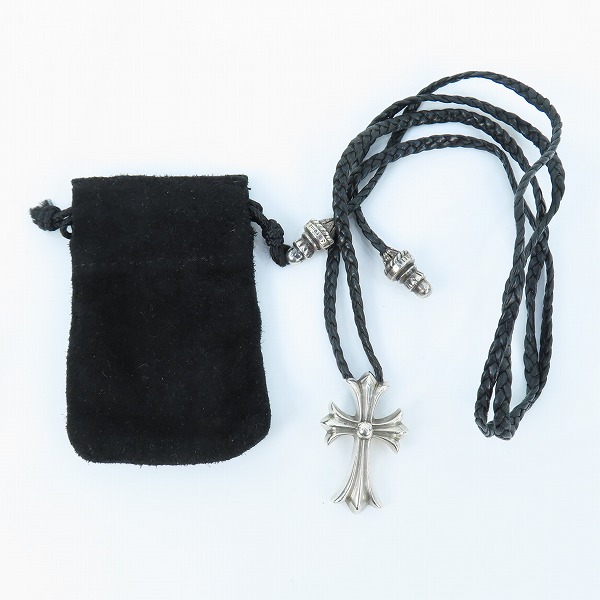 実際に弊社で買取させて頂いたCHROME HEARTS/クロムハーツ スモールCHクロスペンダントw/レザーブレードの画像 9枚目