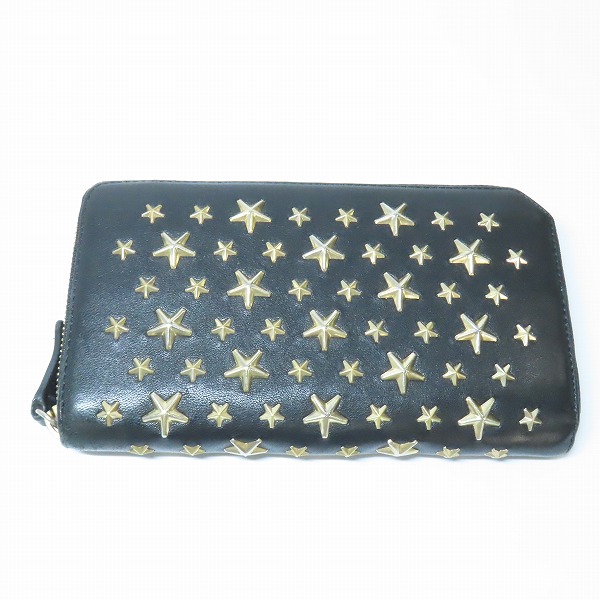 実際に弊社で買取させて頂いたJIMMY CHOO/ジミーチュウ CARNABY/カーナビー スタースタッズ ラウンドジップ ウォレット