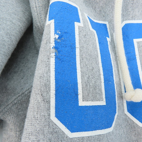 実際に弊社で買取させて頂いたChampion/チャンピオン UCLA REVERSE WEAVE sweat parka リバースウィーブ スウェット パーカー 赤単タグ 復刻 グレー Mの画像 5枚目