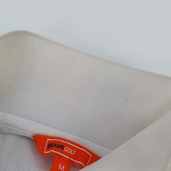 実際に弊社で買取させて頂いたBEAMS GOLF/ビームスゴルフ ポロシャツ ホワイト 82-02-0513-336/Mの画像 6枚目