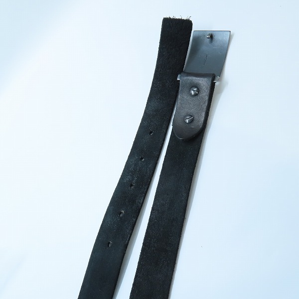 実際に弊社で買取させて頂いたISAMU KATAYAMA BACKLASH/バックラッシュ プレート バックル レザー ベルト ブラックの画像 2枚目