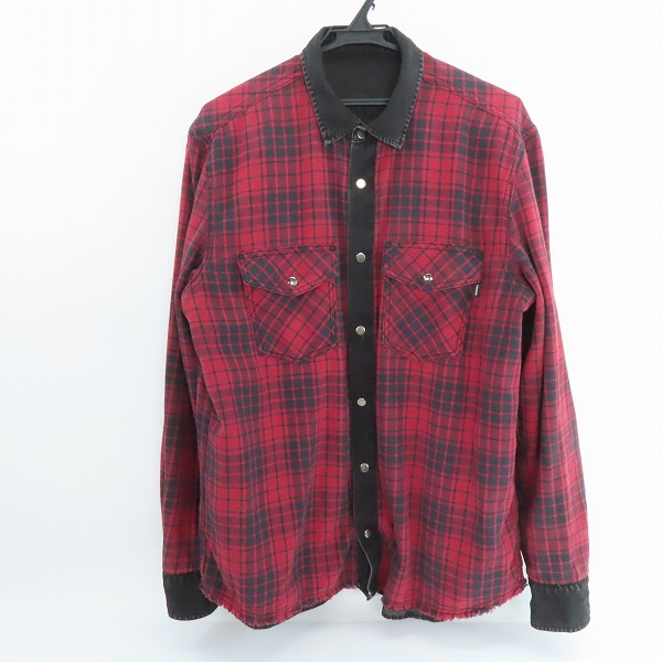 実際に弊社で買取させて頂いたDIESEL/ディーゼル 18AW リバーシブル チェック デニム シャツ/ジャケット/Mの画像 2枚目