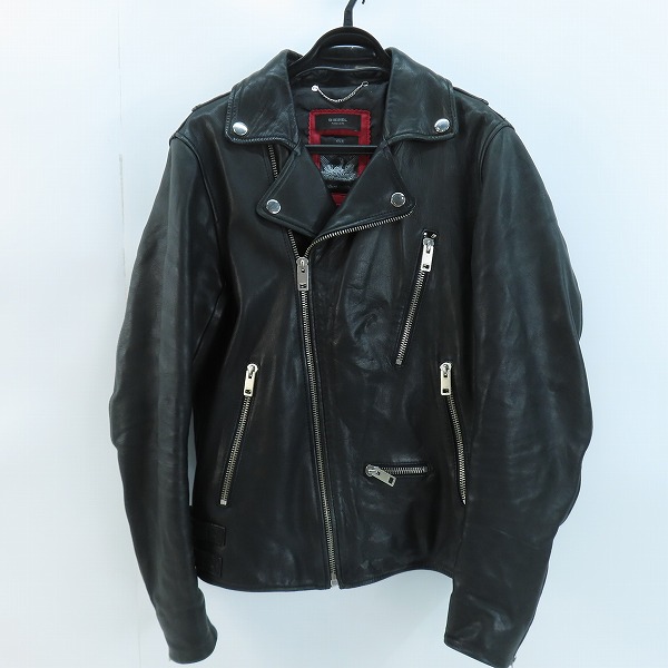 実際に弊社で買取させて頂いたDIESEL/ディーゼル ラムレザー ダブルライダースジャケット ブラック TR008568/L