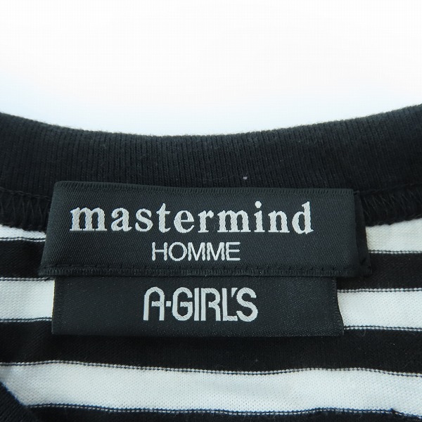 実際に弊社で買取させて頂いたmastermind HOMME ×A-GIRL'S/マスターマインドジャパン 裾ジップ ボーダー柄カットソー 16SSMM-TS33-08/Lの画像 2枚目