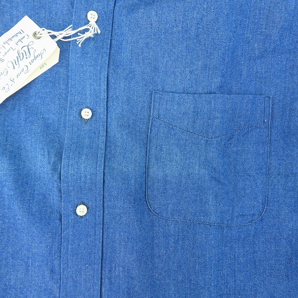 実際に弊社で買取させて頂いたSUGAR CANE Light/シュガーケーンライト デニム ボタン 長袖シャツ SC27423/Lの画像 4枚目