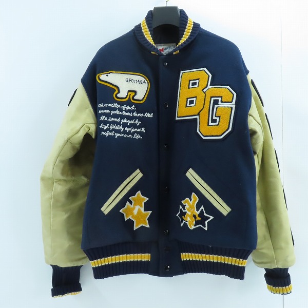 実際に弊社で買取させて頂いたTM ATHLETICS/ティーエムアスレチックス ヴィンテージ/ビンテージ 袖レザースタジャン 40