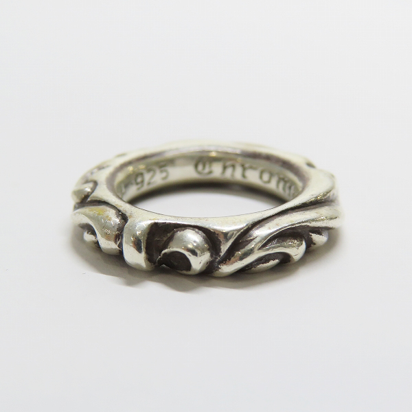 実際に弊社で買取させて頂いたCHROME HEARTS/クロムハーツ スクロール バンド リング/9号の画像 4枚目