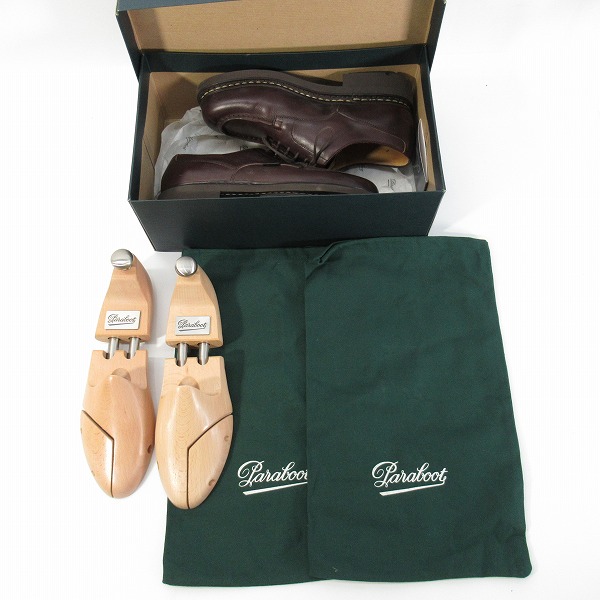 実際に弊社で買取させて頂いたParaboot/パラブーツ CHAMBORD/TEX MARRON-LIS CAFE シャンボード 710707/5 シューツリー付きの画像 8枚目