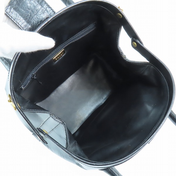 実際に弊社で買取させて頂いたBALLY/バリー レザー ハンドバッグ ブラックの画像 3枚目