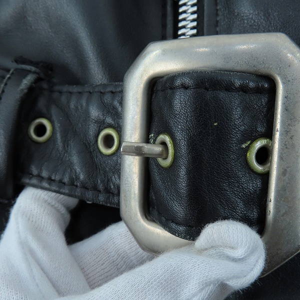 実際に弊社で買取させて頂いたSchott Bros/ショット ブロス 613XX ダブルライダースジャケット/36の画像 8枚目