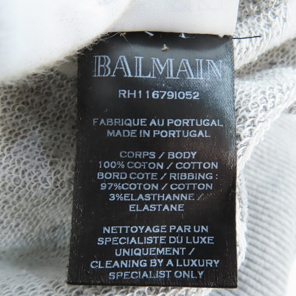 実際に弊社で買取させて頂いたBalmain/バルマン Paris Logo Raglan Sweat/クルーネックスウェット RH11679I052/Mの画像 4枚目