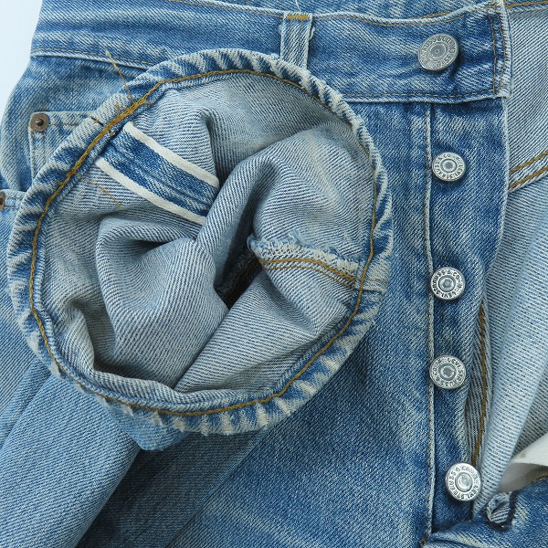 実際に弊社で買取させて頂いたLEVI'S/リーバイス 501 ヴィンテージ 66後期 刻印6 スモールe ボタンフライ デニムパンツ/W34L34の画像 2枚目