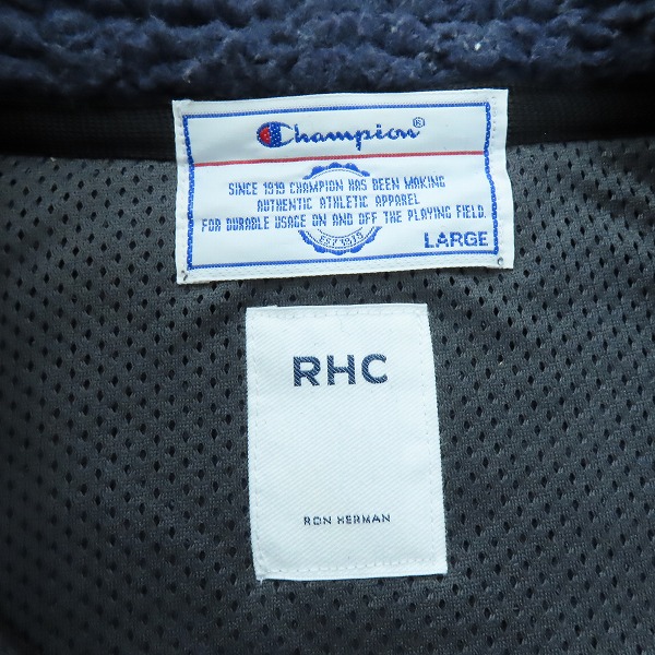 実際に弊社で買取させて頂いたRHC Ron Herman×Champion/ロンハーマン×チャンピオン ボア フリース ジャケット C8-Q631/Lの画像 2枚目
