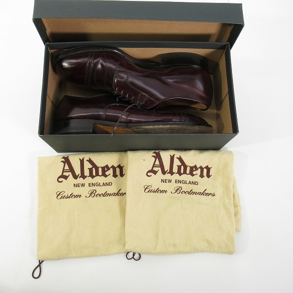 実際に弊社で買取させて頂いたALDEN/オールデン コードバン パンチドゥキャップトゥ レザー シューズ 56201/7.5Dの画像 8枚目