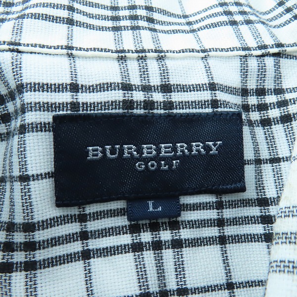 実際に弊社で買取させて頂いたBURBERRY GOLF/バーバリー ゴルフ チェック柄半袖シャツ Lの画像 2枚目