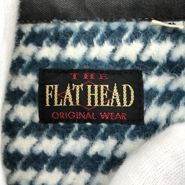 実際に弊社で買取させて頂いたTHE FLAT HEAD/フラットヘッド 千鳥格子総柄 長袖フランネルシャツ/36の画像 2枚目