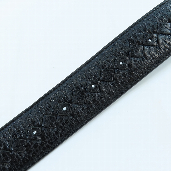 実際に弊社で買取させて頂いたBOTTEGA VENETA/ボッテガヴェネタ イントレチャート レザーベルト 95cm/38inの画像 4枚目