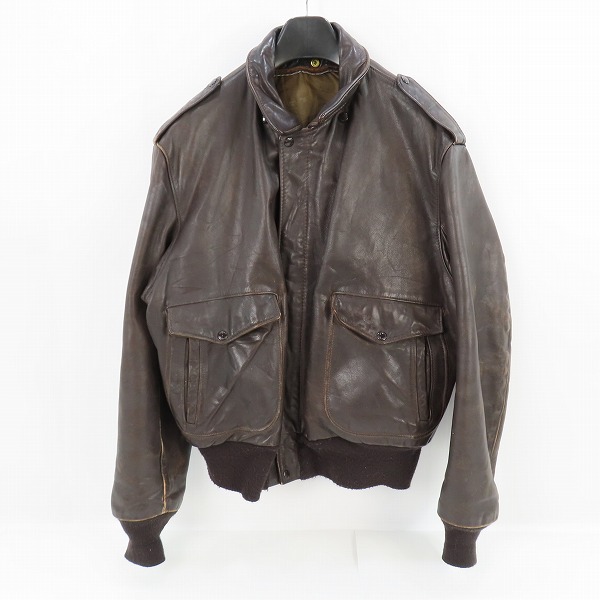 実際に弊社で買取させて頂いた【難有】Schott/ショット 184SM A2 レザーフライトジャケット /48