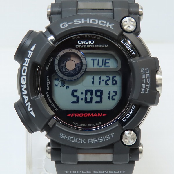 実際に弊社で買取させて頂いたG-SHOCK/Gショック FROGMAN/フロッグマン MASTER OF G/マスターオブG タフソーラー GWF-D1000-1JFの画像 1枚目