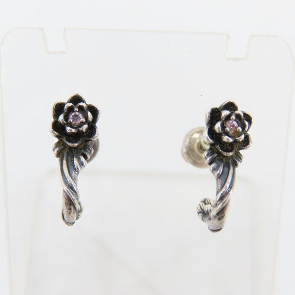 実際に弊社で買取させて頂いた【ギャラ付き】KONRON/コンロン ピアス フラワー ブラウンダイヤの画像 1枚目