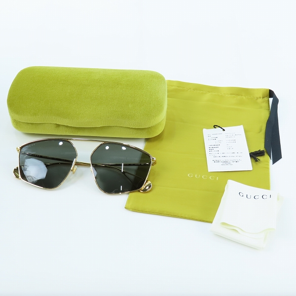 実際に弊社で買取させて頂いたGUCCI/グッチ インターロッキングG サングラス/アイウェア GG0437SA 002の画像 9枚目