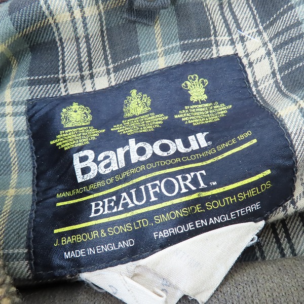 実際に弊社で買取させて頂いたBARBOUR/バブアー 90s BEAUFORT JACKET ビューフォート オイルドジャケット/C40/102CMの画像 2枚目