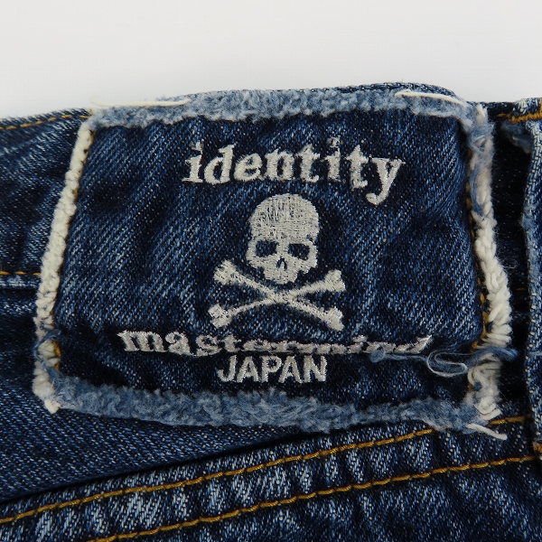 実際に弊社で買取させて頂いたmastermind JAPAN/マスターマインド 12SS identity期 ダメージ加工ジャカードスカルデニムパンツ MA2-PA01-00-D/Lの画像 2枚目