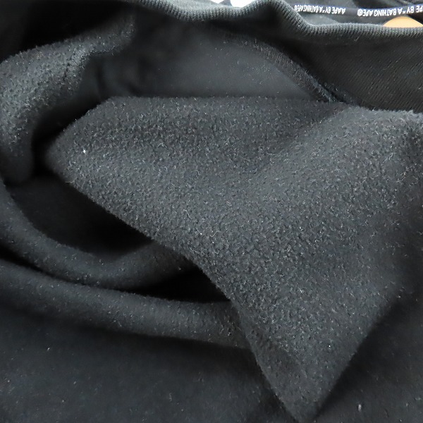 実際に弊社で買取させて頂いたA BATHING APE/アベイシングエイプ プルオーバー パーカー ブラック XLの画像 4枚目