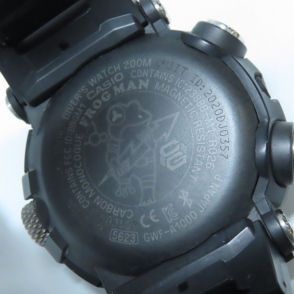 実際に弊社で買取させて頂いたG-SHOCK/Gショック FROGMAN/フロッグマン アナログ 電波ソーラー GWF-A1000C-1AJFの画像 5枚目