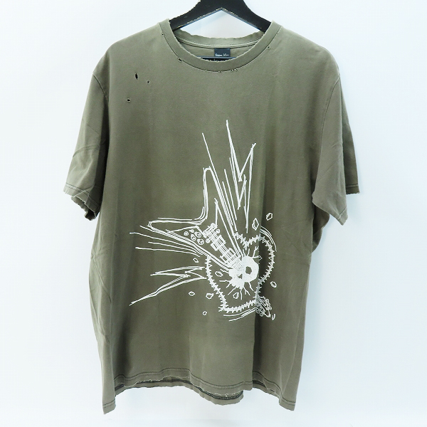 実際に弊社で買取させて頂いたNUMBER(N)INE/ナンバーナイン 04SS ドリーム期 ギター ダメージ加工 プリント 半袖Tシャツ 5