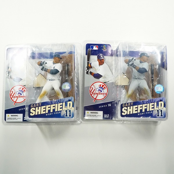 実際に弊社で買取させて頂いた【未開封】McFARLANE TOYS/マクファーレントイズ ニューヨーク・ヤンキース #11 GARY SHEFFIELD フィギュア 2点セット