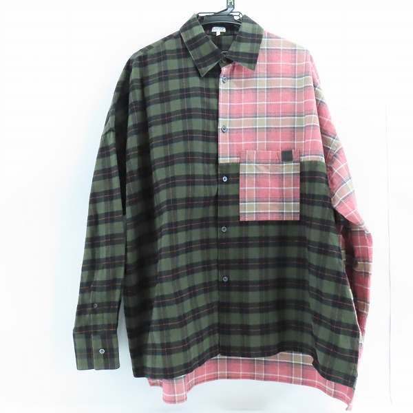 実際に弊社で買取させて頂いたLOEWE/ロエベ Loewe Oversized Patchwork Check Shirt/オーバーサイズシャツ H526Y05W67/39