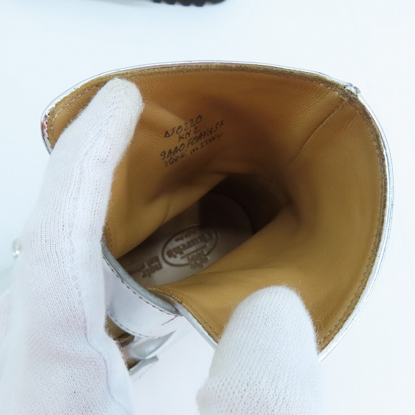 実際に弊社で買取させて頂いたnoir keininomiya ×church's/ノワール・ケイニノミヤ(ギャルソン)×チャーチ メリージェーンブーツ/シルバー/37の画像 4枚目