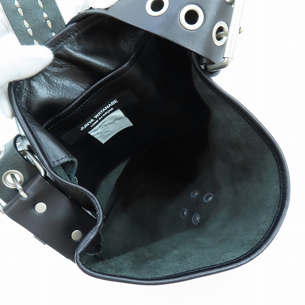 実際に弊社で買取させて頂いたJUNYA WATANABE COMME des GARCONS/ジュンヤワタナベ コムデギャルソン スタッズ装飾 レザー ショルダーバッグ JQ-K201の画像 3枚目
