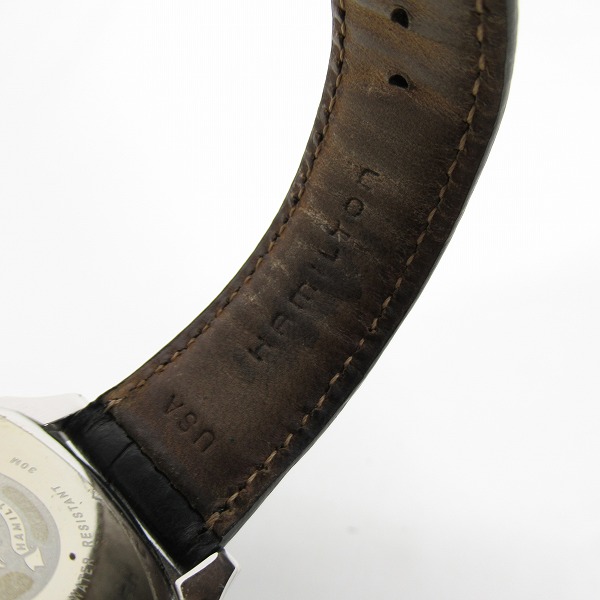 実際に弊社で買取させて頂いたHAMILTON/ハミルトン スモセコ ブラック文字盤 スクエア 腕時計 061132【動作未確認】の画像 5枚目