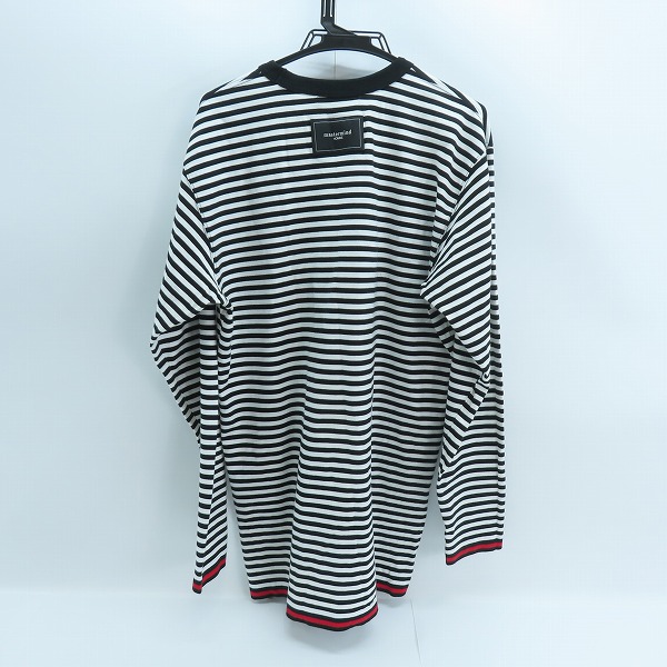 実際に弊社で買取させて頂いたmastermind HOMME ×A-GIRL'S/マスターマインドジャパン 裾ジップ ボーダー柄カットソー 16SSMM-TS33-08/Lの画像 1枚目