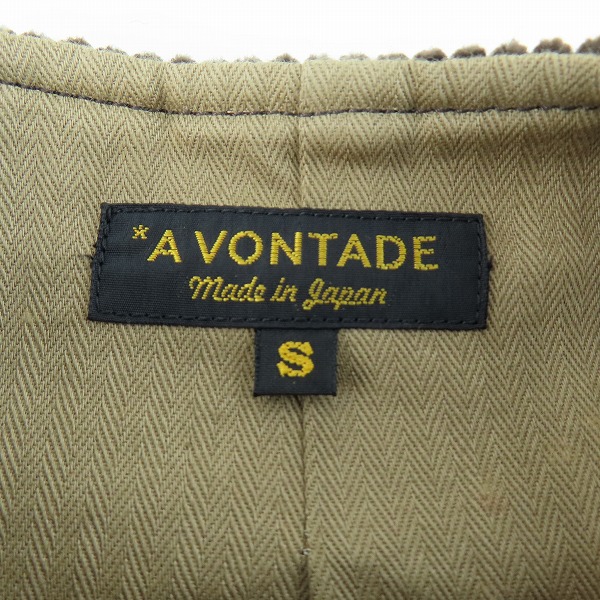 実際に弊社で買取させて頂いたA VONTADE/アボンタージ コーデュロイ ベスト Sの画像 2枚目