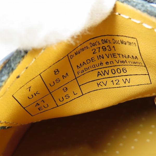 実際に弊社で買取させて頂いたDr.Martens/ドクターマーチン 1461 TNG BATHERS BLACK x MULTI 3ホールレザーシューズ/UK7の画像 6枚目