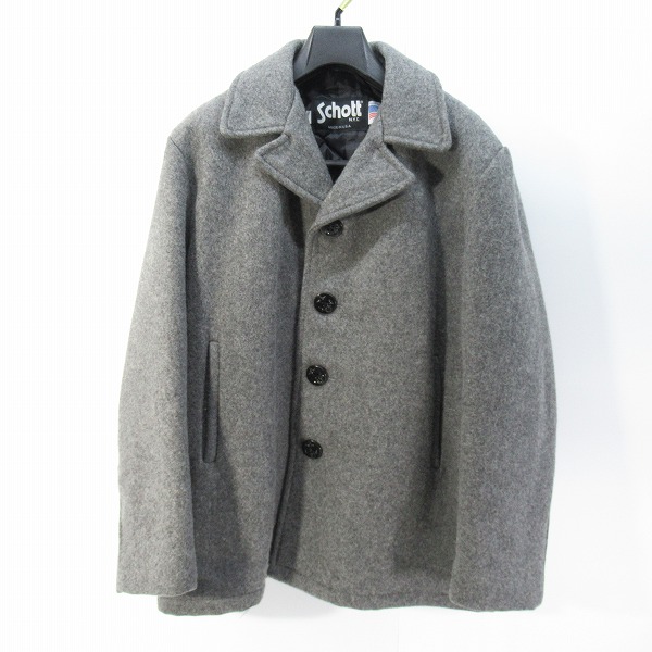 実際に弊社で買取させて頂いたSCHOTT/ショット MADE IN USA/米国製 シングルPコート/ピーコート 42