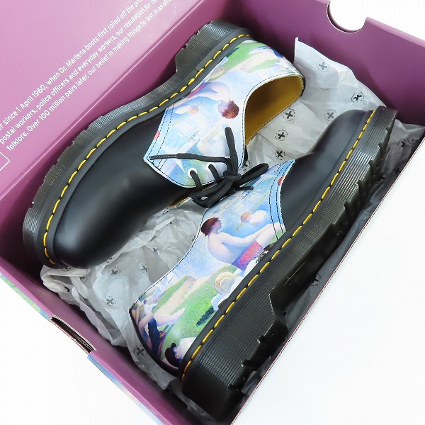 実際に弊社で買取させて頂いたDr.Martens/ドクターマーチン 1461 TNG BATHERS BLACK x MULTI 3ホールレザーシューズ/UK7の画像 8枚目