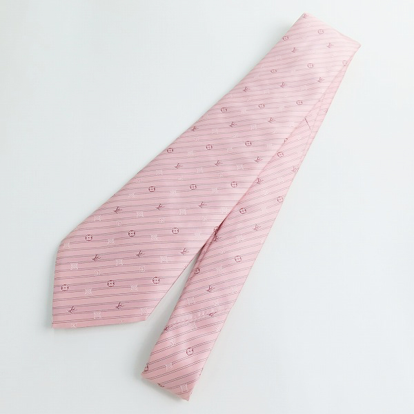 実際に弊社で買取させて頂いたLOUIS VUITTON/ルイヴィトン 総柄 シルク 100％ ネクタイの画像 1枚目