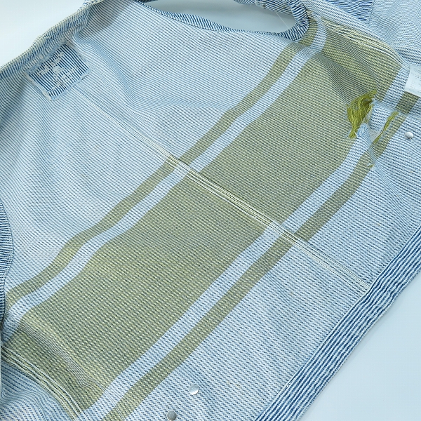 実際に弊社で買取させて頂いたmastermind JAPAN/マスターマインドジャパン radiance期 金ラメ織り込み ヒッコリー柄ジレ/ベスト MY-VE01-02-D/Mの画像 9枚目