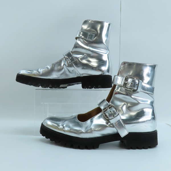 実際に弊社で買取させて頂いたnoir keininomiya ×church's/ノワール・ケイニノミヤ(ギャルソン)×チャーチ メリージェーンブーツ/シルバー/37の画像 3枚目