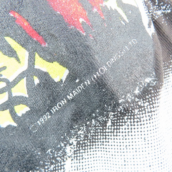 実際に弊社で買取させて頂いた【難有り】IRON MAIDEN/アイアンメイデン バンドTシャツ 1992/Lの画像 8枚目